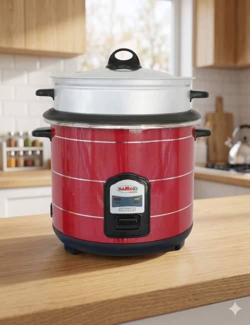 Rice Cooker SS Body Double Pot (SS+Alu)-2.8 Ltr (Hr15-01-Red)